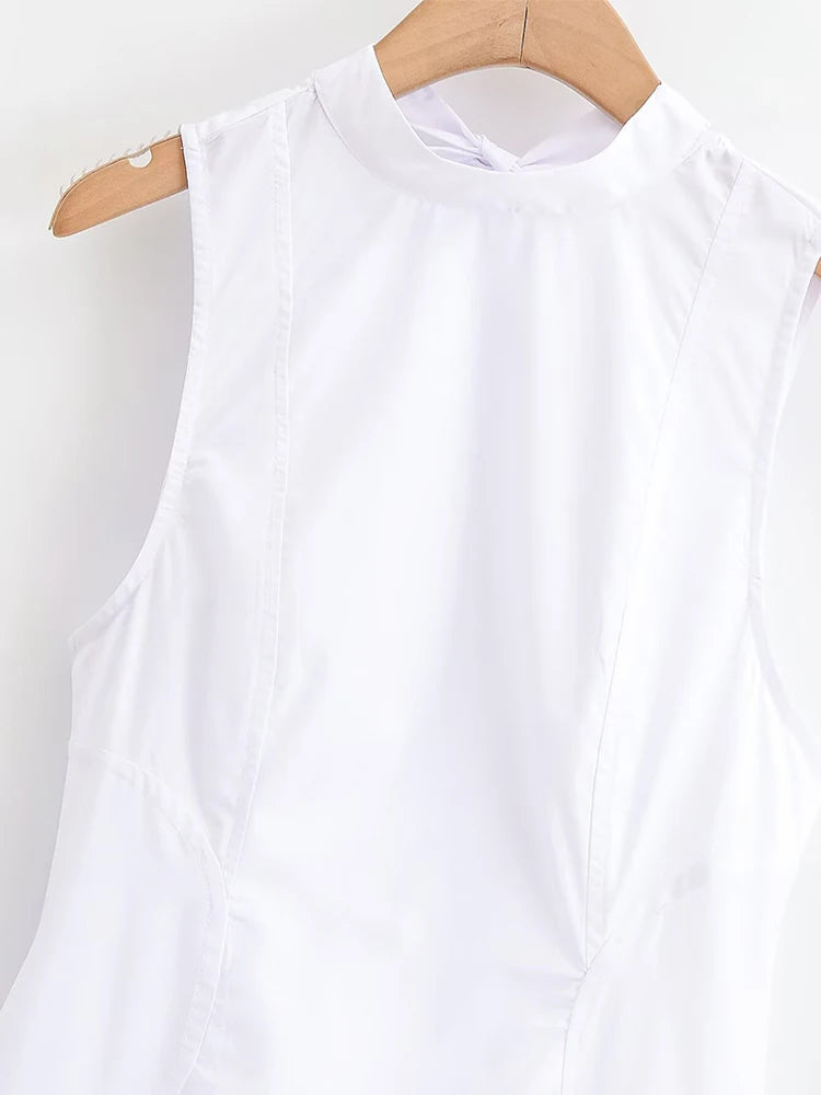 Casual Lace Up Sleeveless Floor-Length Dress for Women