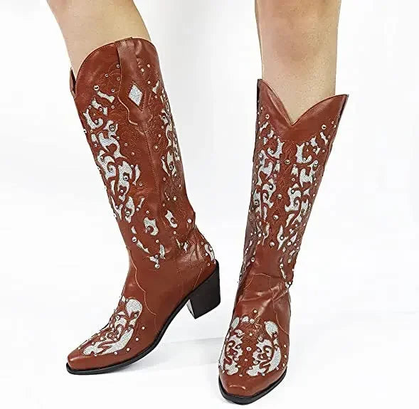 Fashionable Light Blue Suede Knee High Boots For Women