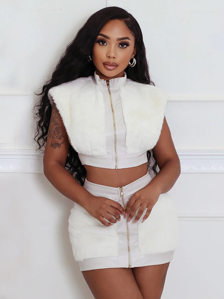 Urban Zip-Up Crop Tank Two-Piece Set for Women Streetwear Look