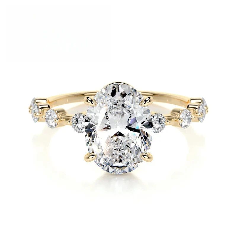 Moissanite Sterling Silver Wedding Ring Set for Women