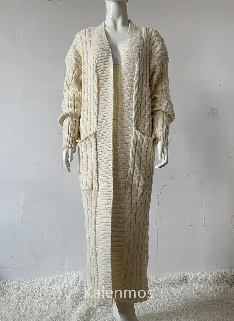 Long Sleeve Crochet Knit Cardigan Sweater for Women