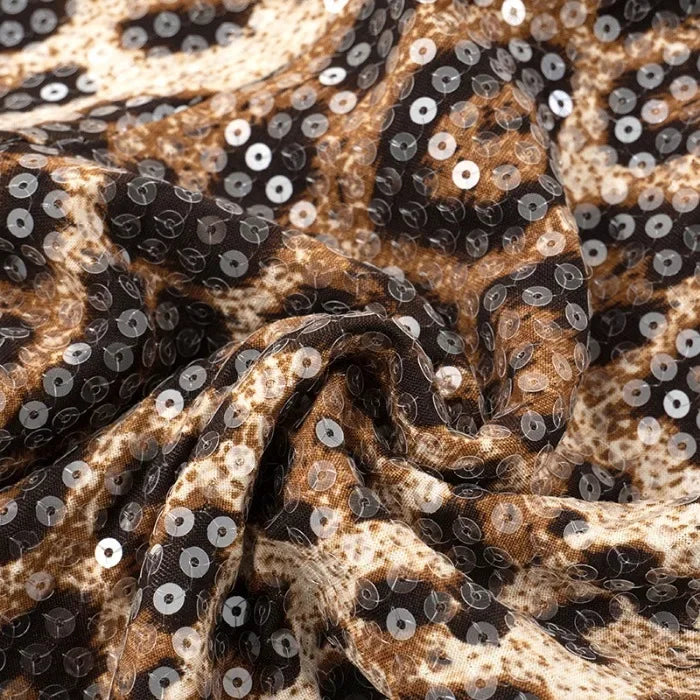 Tank Top Sets for Women Clothing Summer 2025 Sexy Neck Hanging Leopard Print Sequined Sleeveless Vest and Shorts Suit Streetwear