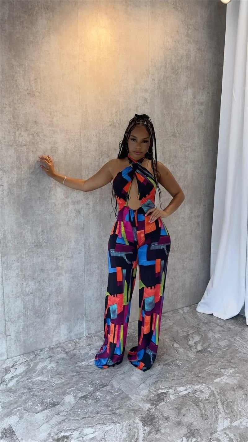 Halter Backless Wide Leg Jumpsuit