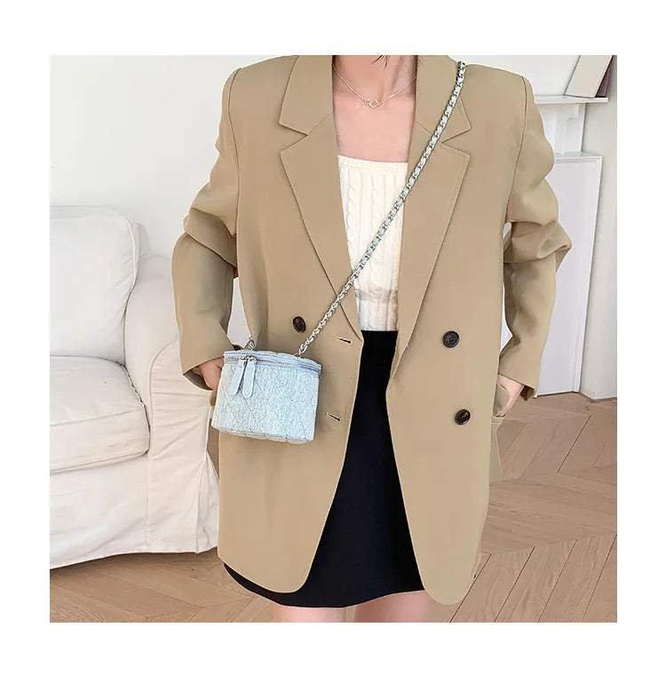 Mini Denim Crossbody Bag with Chain Strap for Women