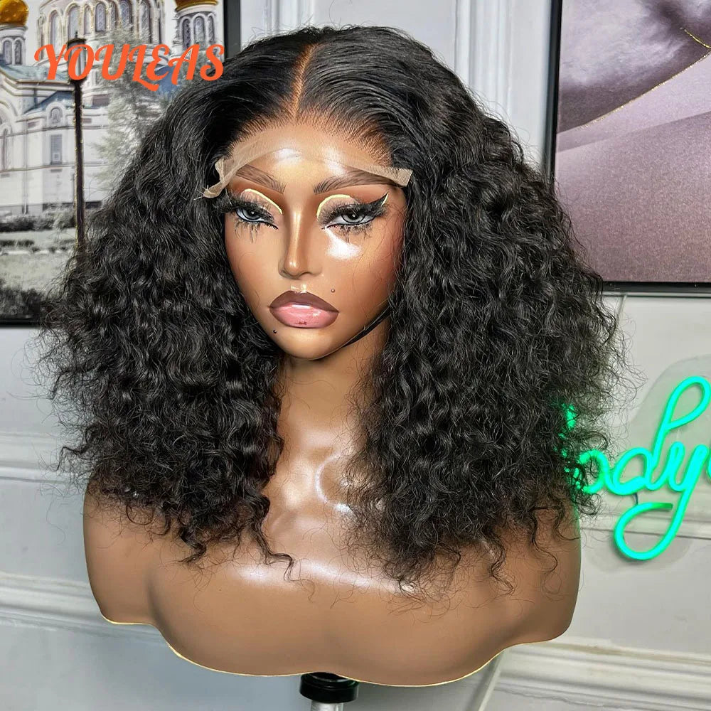 300% Density 13x4 Water Wave Transparent Lace Front Glueless Wig Human Hair Ready To Wear 4x4 Lace Closure 100% Human Hair wig