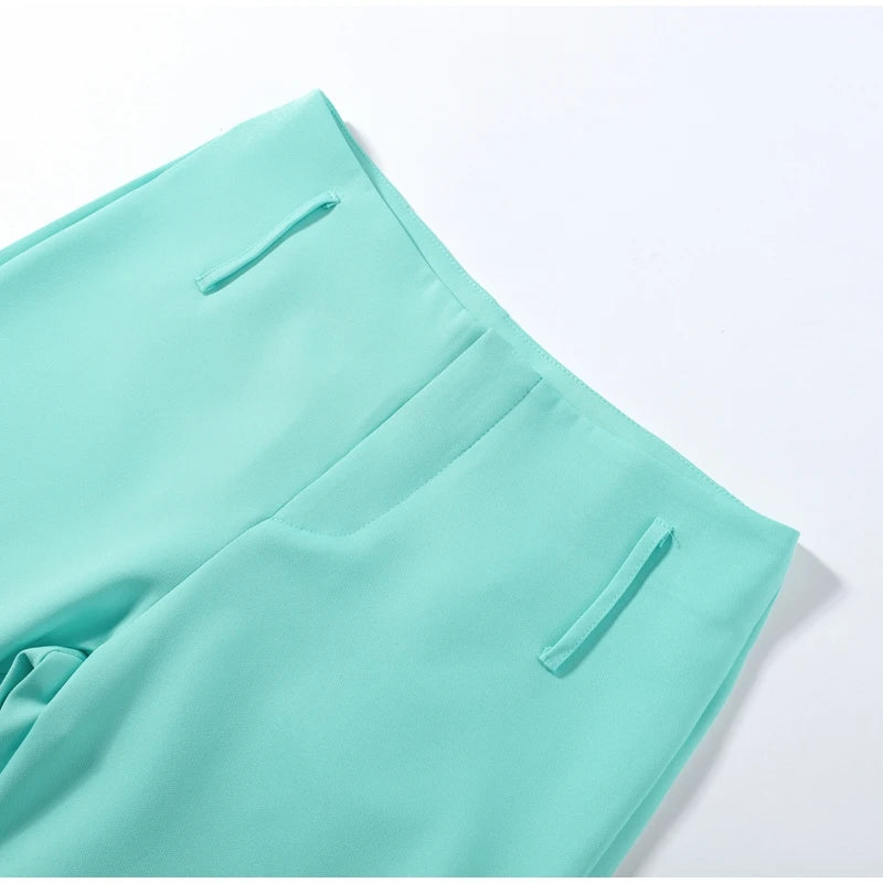 Turn-Down Collar Tailored Blazer Skirt Set for Women
