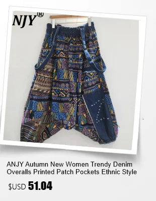 ANJY Autumn New Women's Streetwear Y2K Chic Fashion Safari Style Niche Personality Spliced Button Jeans Casual Denim Pants A7689