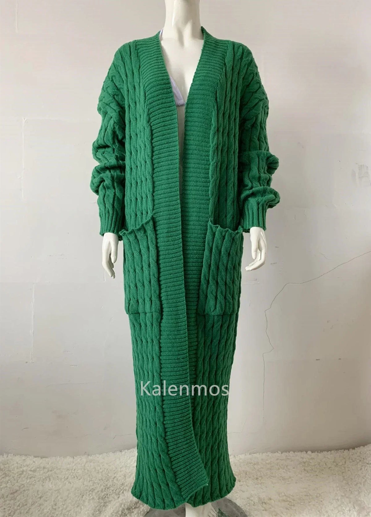 Long Sleeve Crochet Knit Cardigan Sweater for Women