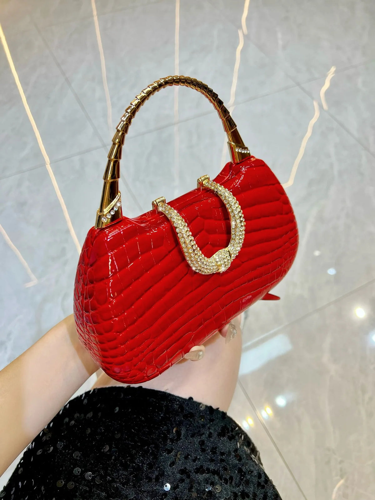 New Banquet Handbag Diamond-encrusted Fashion Dinner Women's Handbag High-quality Fashion Women's Shoulder Oblique Bag