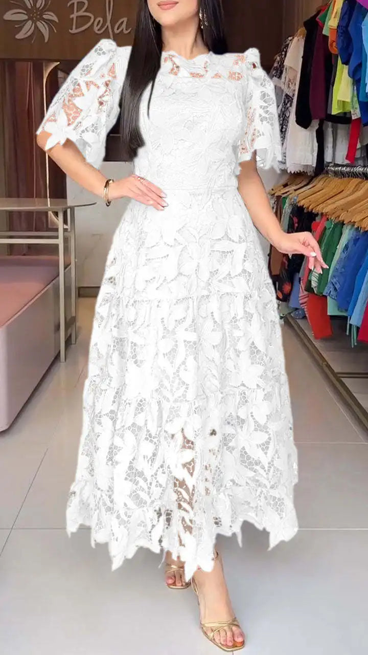 Lace Detail Long Sleeve Fitted Dress for Women
