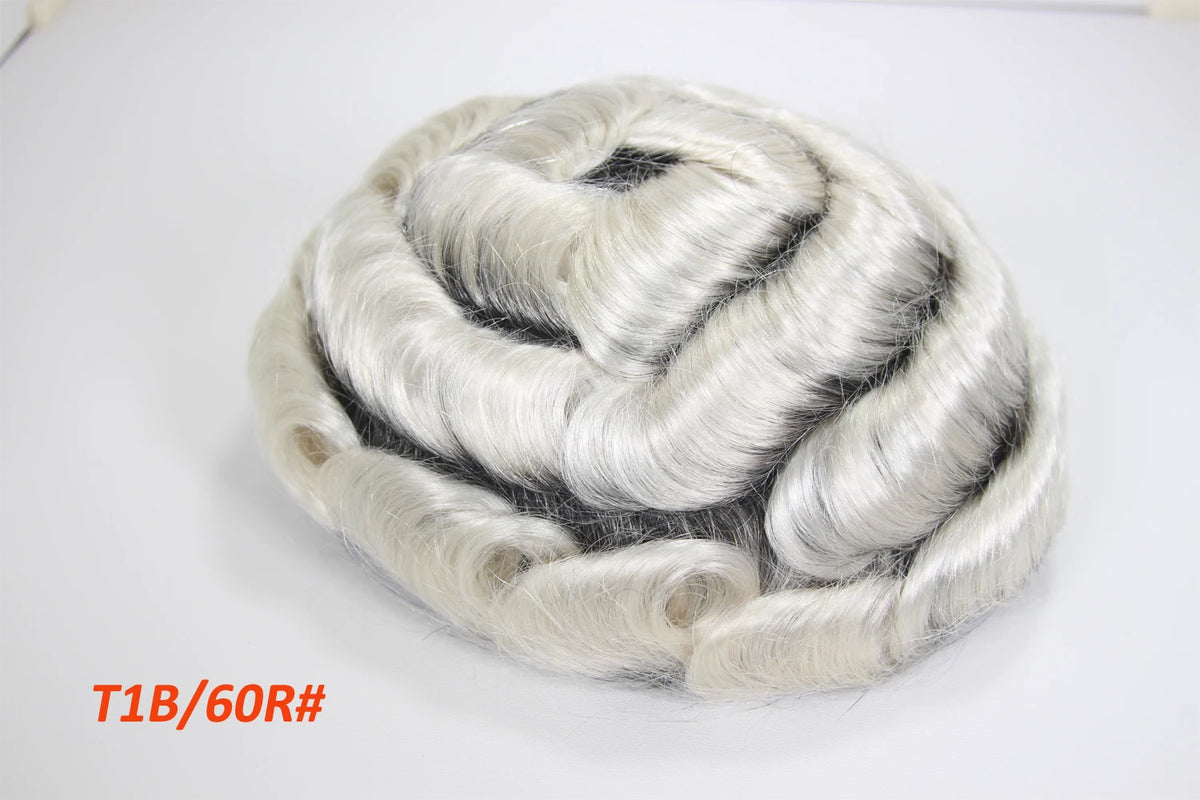 Natural Remy Hair Thin Skin Toupee Hair System for Men