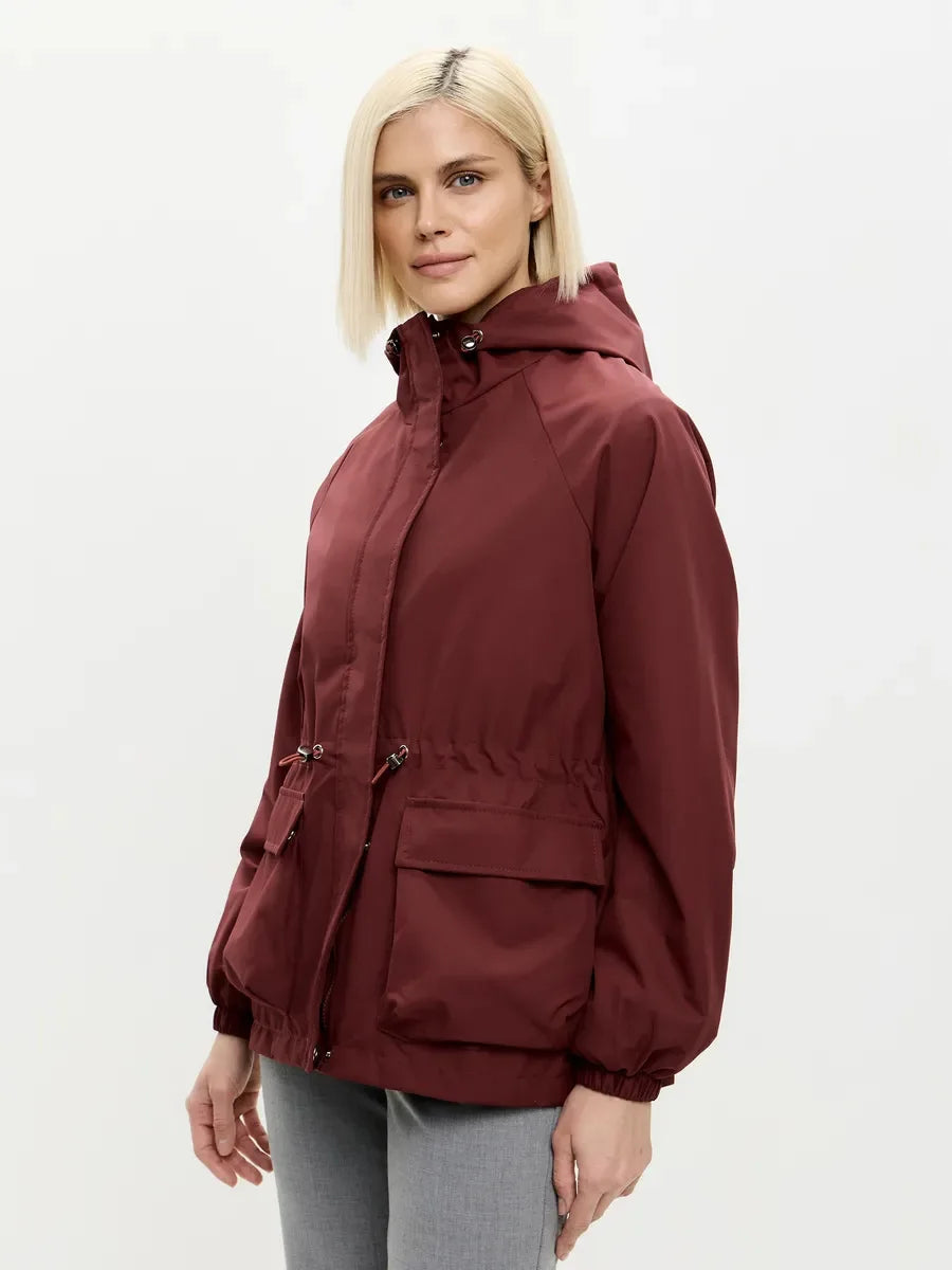 Hooded Hardshell Jacket With Pockets And Zipper for Women