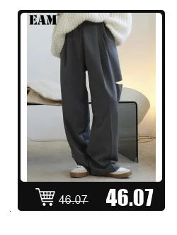 [EAM] Gray Slim Elegant Knitting Sweater Turtleneck Long Sleeve Women Pullovers New Fashion Tide Spring Autumn 2025 1DH7116