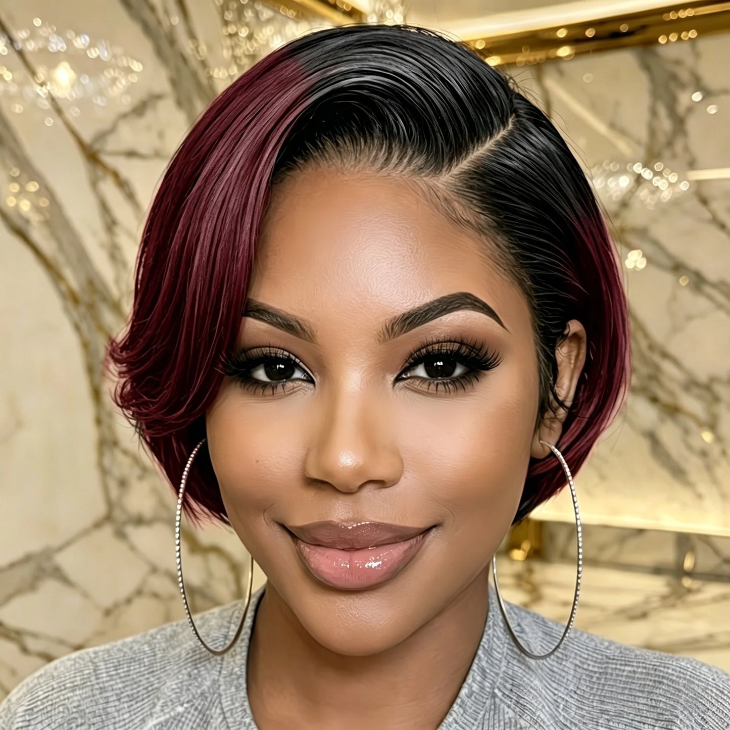 Pixie Cut Wig Remy Human Hair 13x4 Lace Front Wigs 10 Inch Short Bob Wigs Pre Plucked Short Straight 180% Density