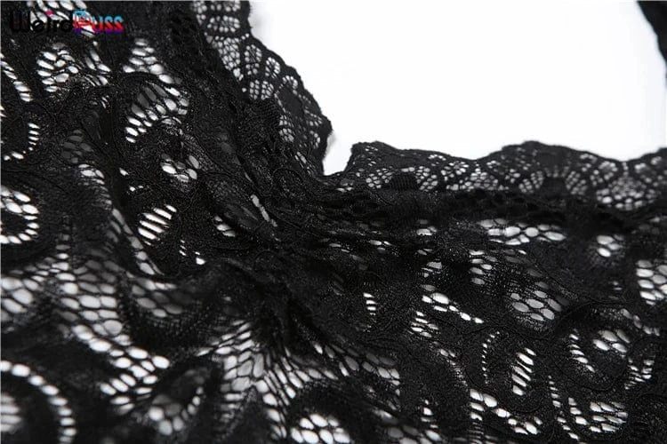 Weird Puss See Through 2 Piece Set Women Sexy  Hollow Jacquard Backless Bodysuit+Leggings Tight Activity Clubwear Skinny Outfits