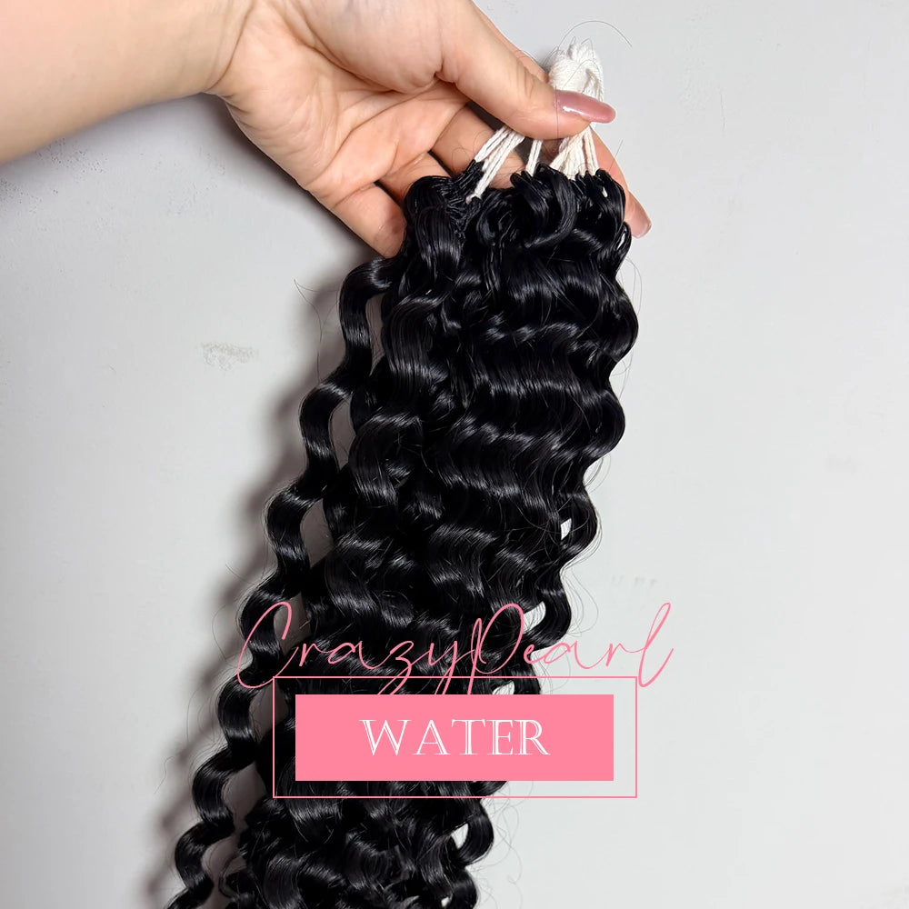 Pre Separated Curly Human Hair Crochet Extensions for Women