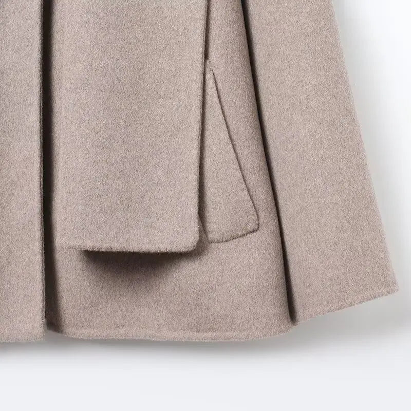 Classic Long Trench Coat With Detachable Scarf for Women