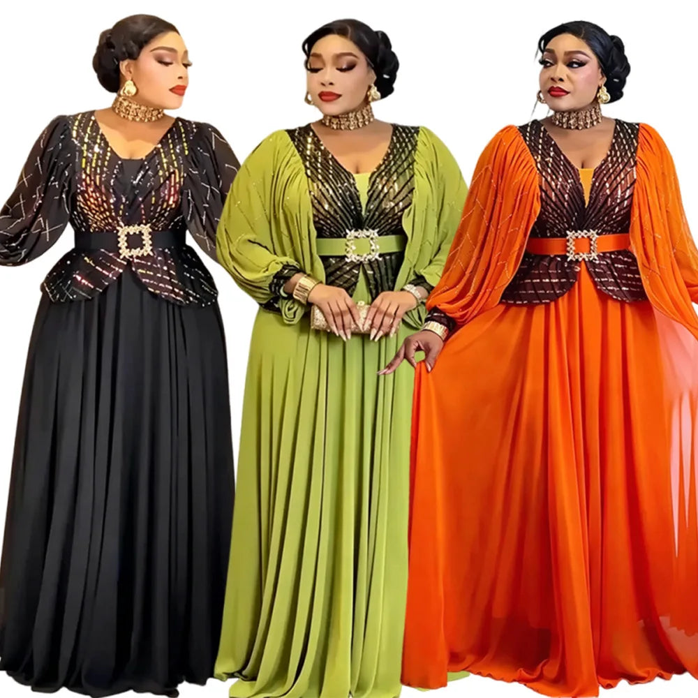 Elegant African Ankara Kaftan Evening Dress for Women