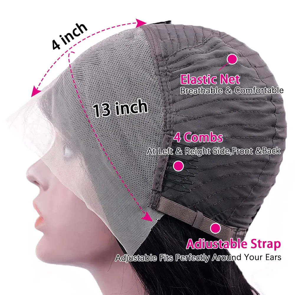 Short Bone Straight Human Hair Lace Front Bob Wig for Women