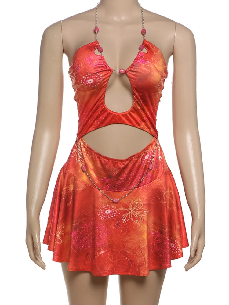 Tie Dye Halter Mini Dress