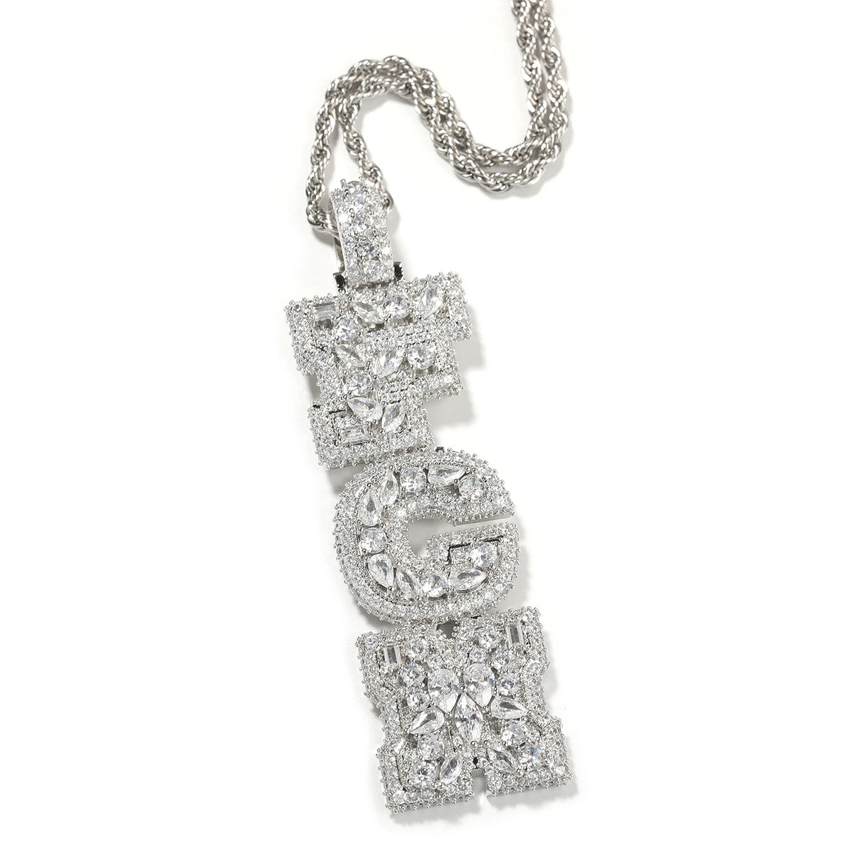 Cubic Zirconia Initial Pendant Necklace
