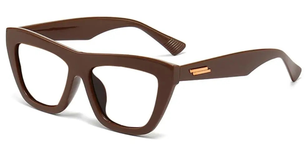 Clear Green Reading Glasses With Gold Stripe Frame for Women