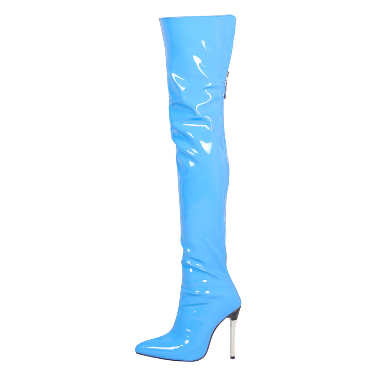 Shiny Patent Leather High Heel Over The Knee Boots for Women