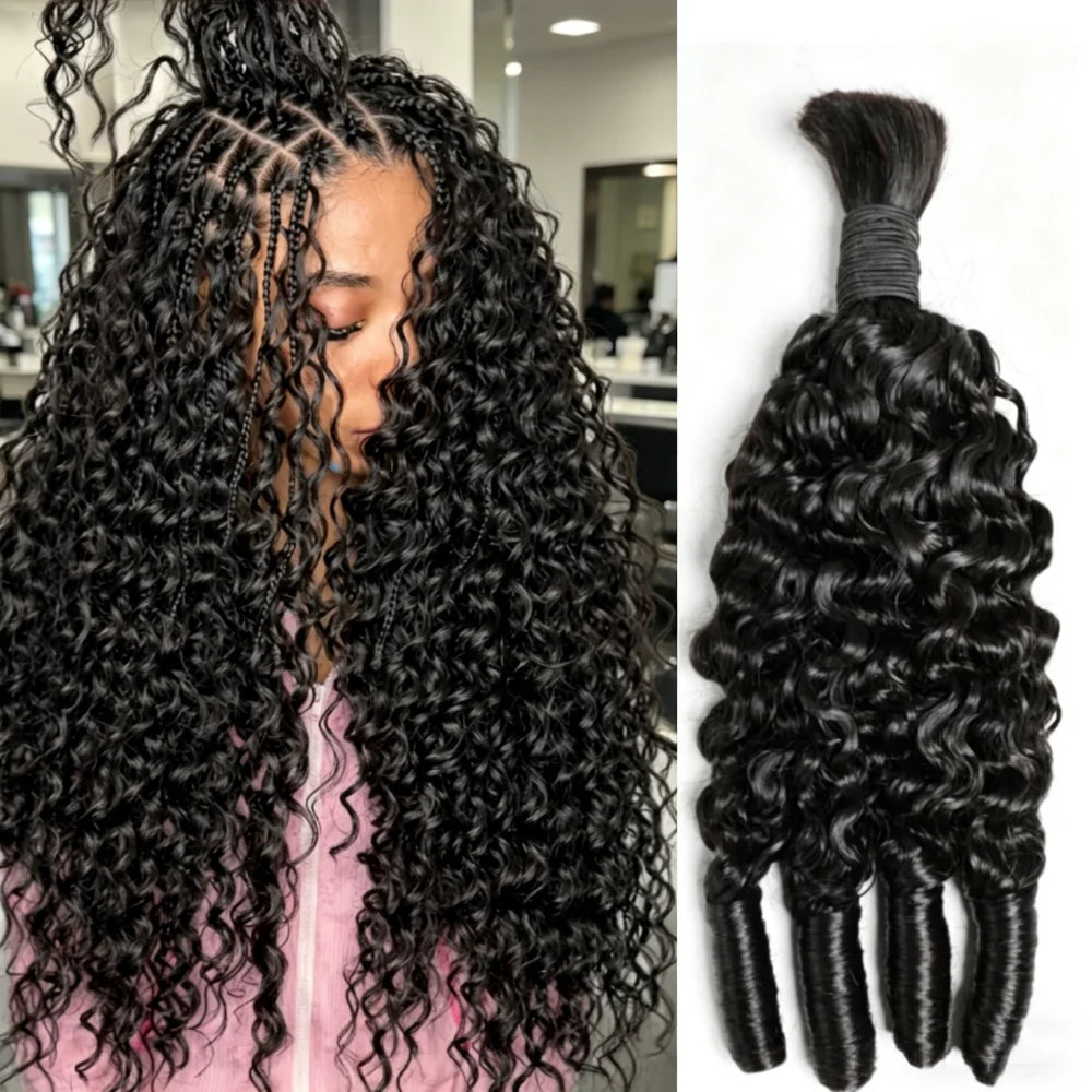 Natural Burmese Curly Human Hair Braiding Extensions for Women