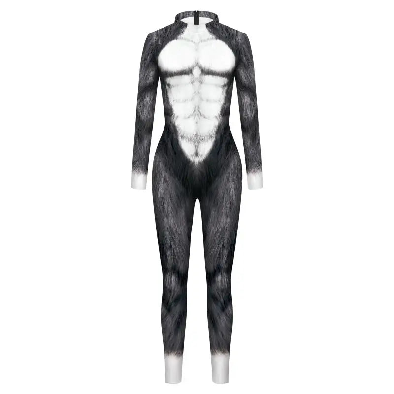 Vivid Animal Print Allover Zentai Bodysuit for Women