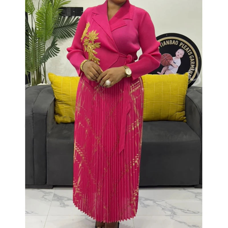 Fake 2 pieces robe africains femme fashion african traditional dresses for woman dashiki evening dress africa clothing 2025