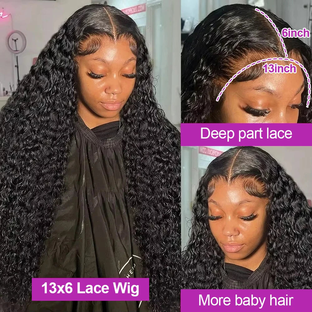 Glueless Deep Wave Water Curl Wig