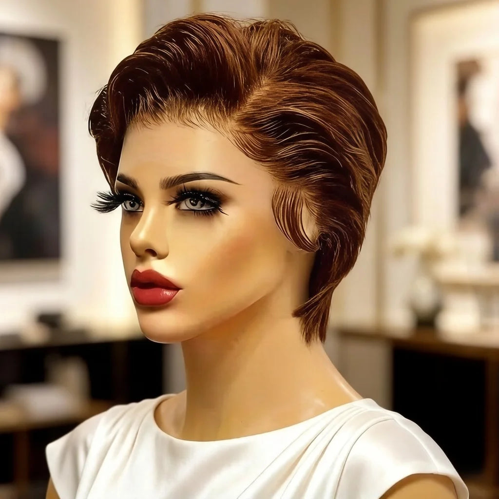 Body Wave 13x4 Lace Front Wig for Women Brazilian Human Hair Short Pixie Cut Wig Pre Plucked 180% Density