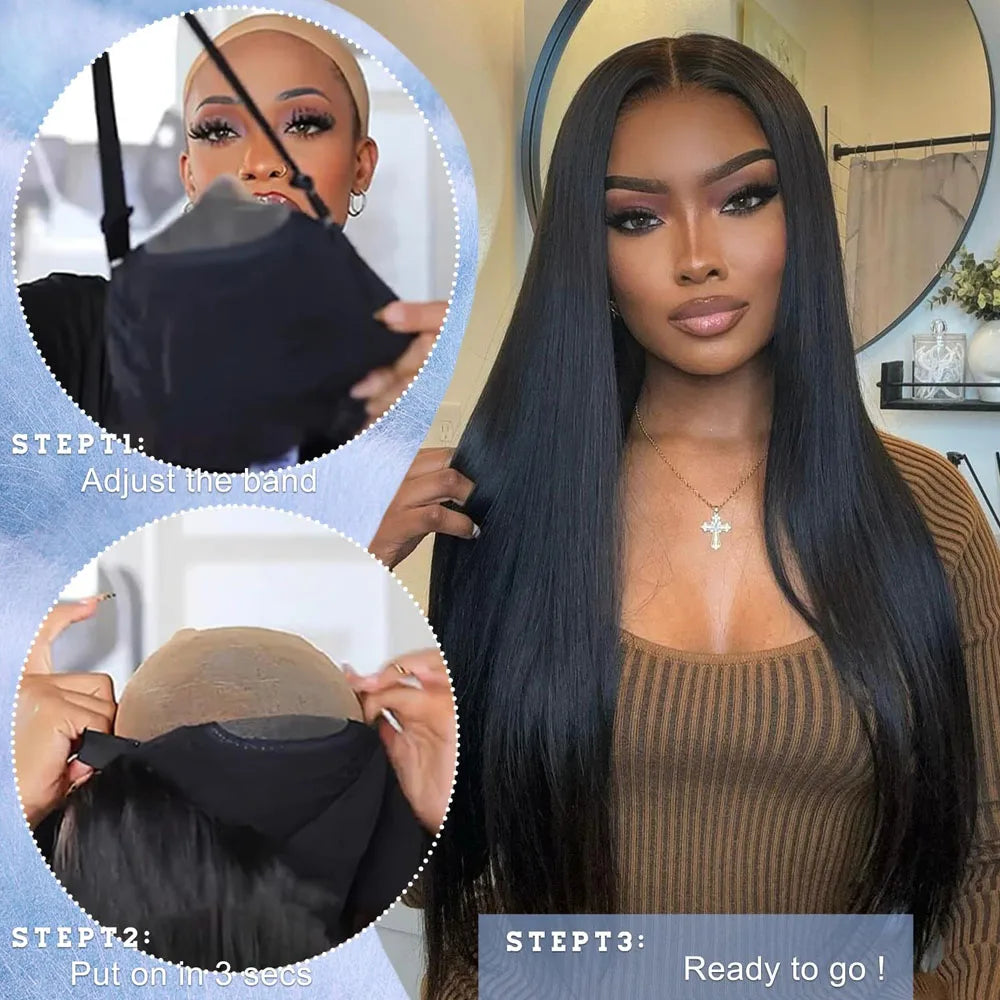 Glueless Straight Human Hair Lace Front Wig for Women