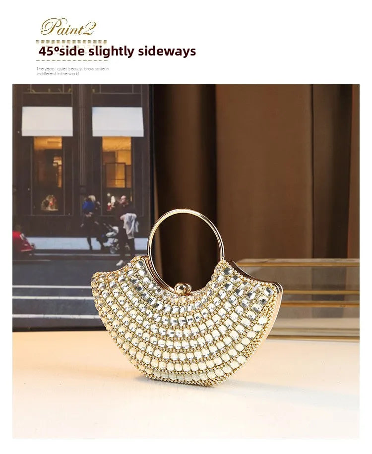New Evening Women's Bag Luxury Brand Diamond-encrusted Sparkling Dinner Party Handbag Diamond-encrusted Women's Shoulder Bag