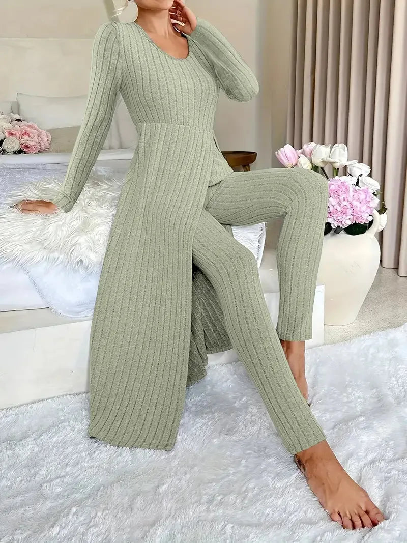 Autumn Casual Two Piece Top And Pants Set for Women