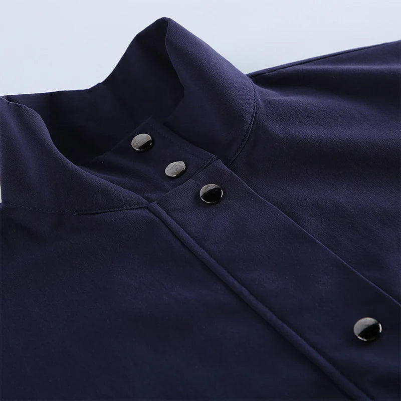 Elegant Stand Collar Single Breasted Jacket for Women
