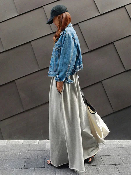 Beautyblue Gray Wide Leg Pants Black Bottoms for Women Casual Loose Pocket Korean Harajuku Streetwear Female Outdoor Sweatpants