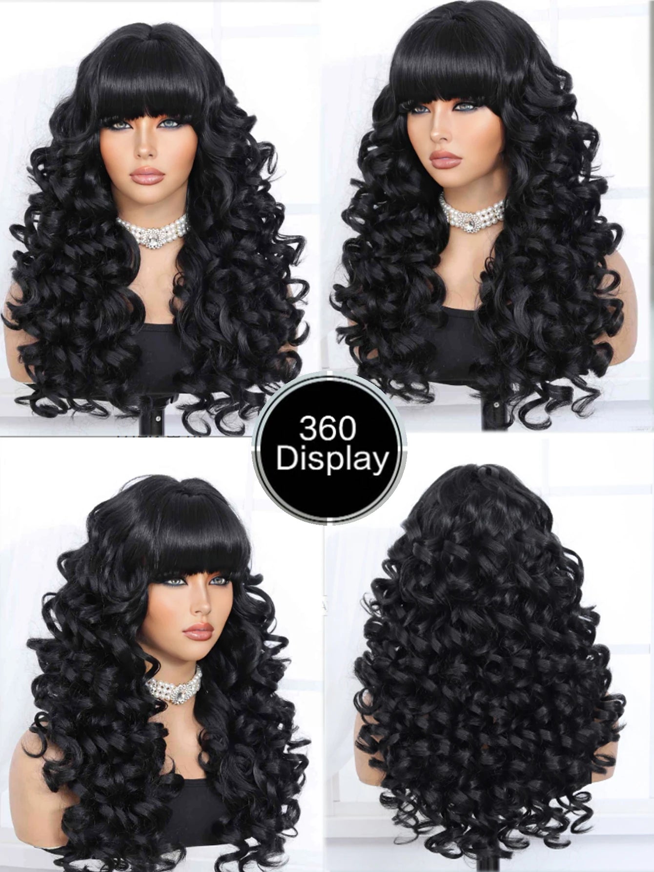 Pre Plucked Long Water Wave Lace Front Synthetic Wig For Women