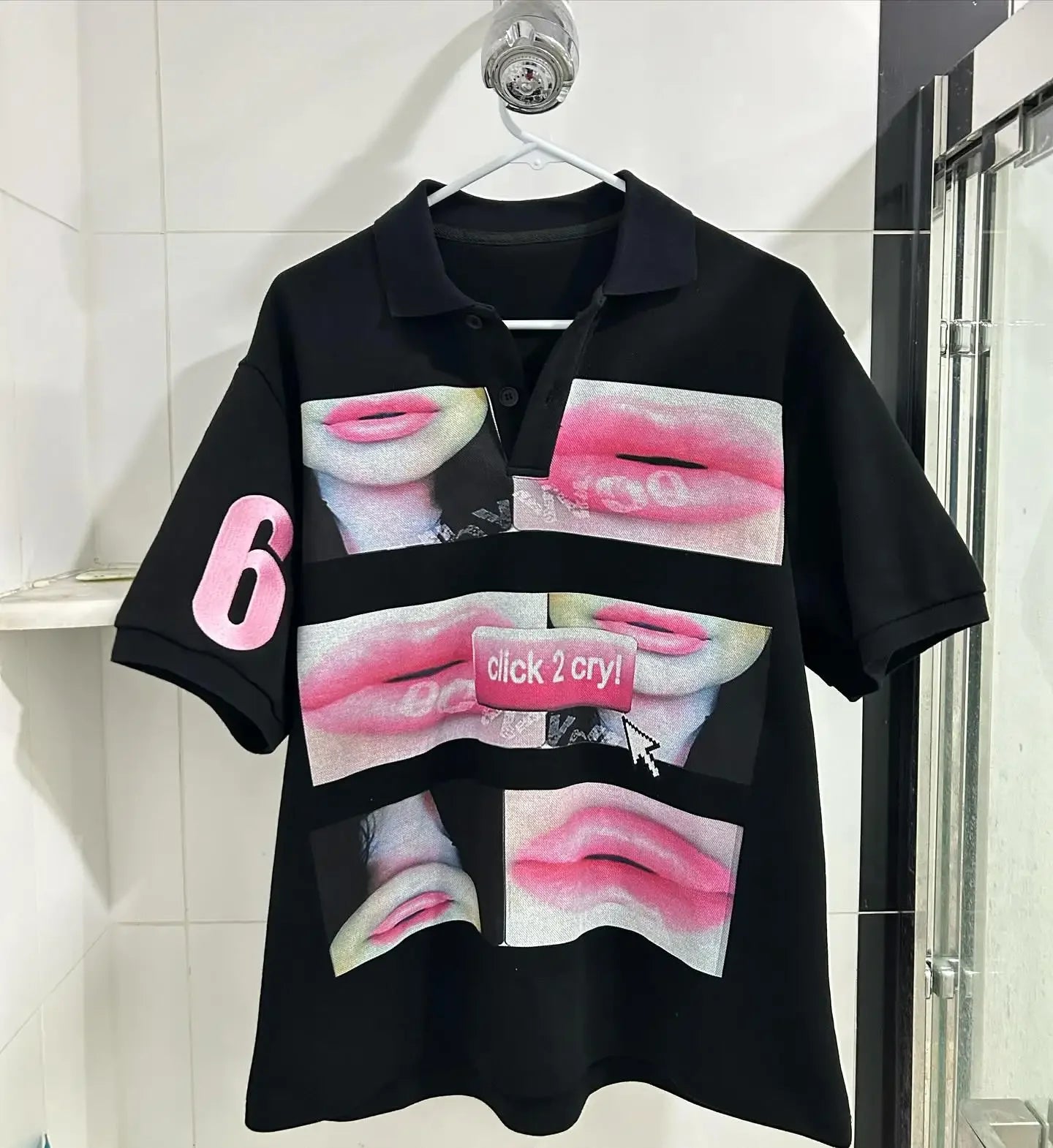 Fashionable and Versatile Street Ladies Shirt Lapel T Shirt American Style Print Design Loose and Breathable Casual Streetwear