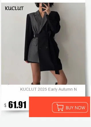 KUCLUT Fashion Elegant Versatile Large Lapel Waist Double-Breasted Short Trench Coat For Women Wrapped Hip Skirts Female 1A800