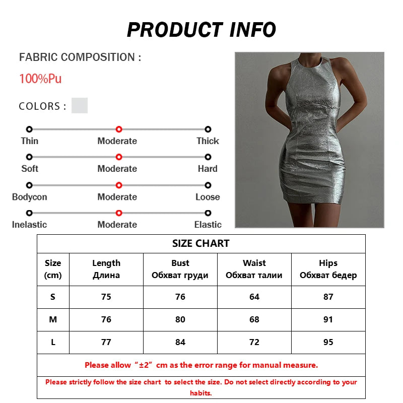 Oymimi Sexy Sliver Bodycon Dress Lady Fashion Slim O-Neck Sleeveless Mini Dress Elegant Classic Party Dresses For Women 2023