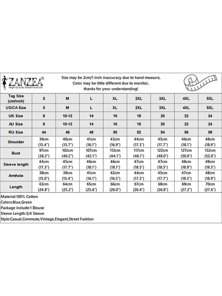 ZANZEA Women Long Sleeve Blouse 2024 Autumn Retro Floral Print Shirts Vintage Office Lady Cotton Chemise Holiday Round Neck Tops