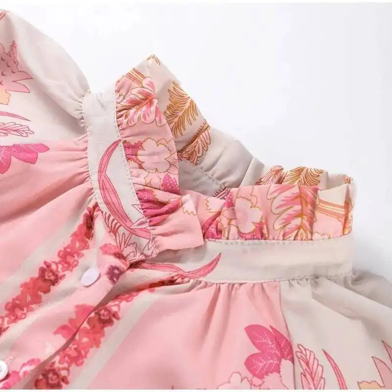 Casual Print Relaxed Fit Top and Shorts Set for Women