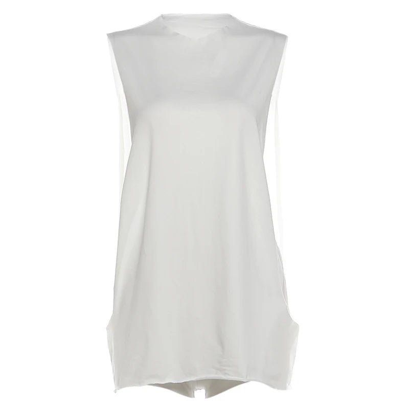 O-Neck Side Hollow Design Sleeveless Two Piece Set for Women