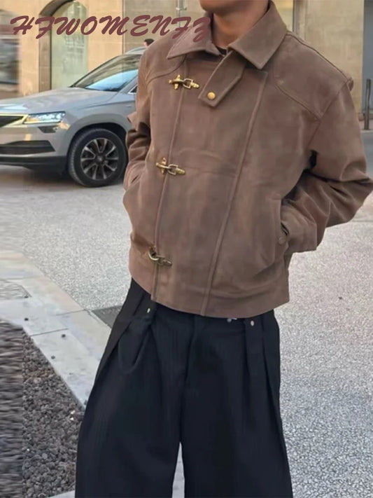 Asymmetric Metal Button Coat