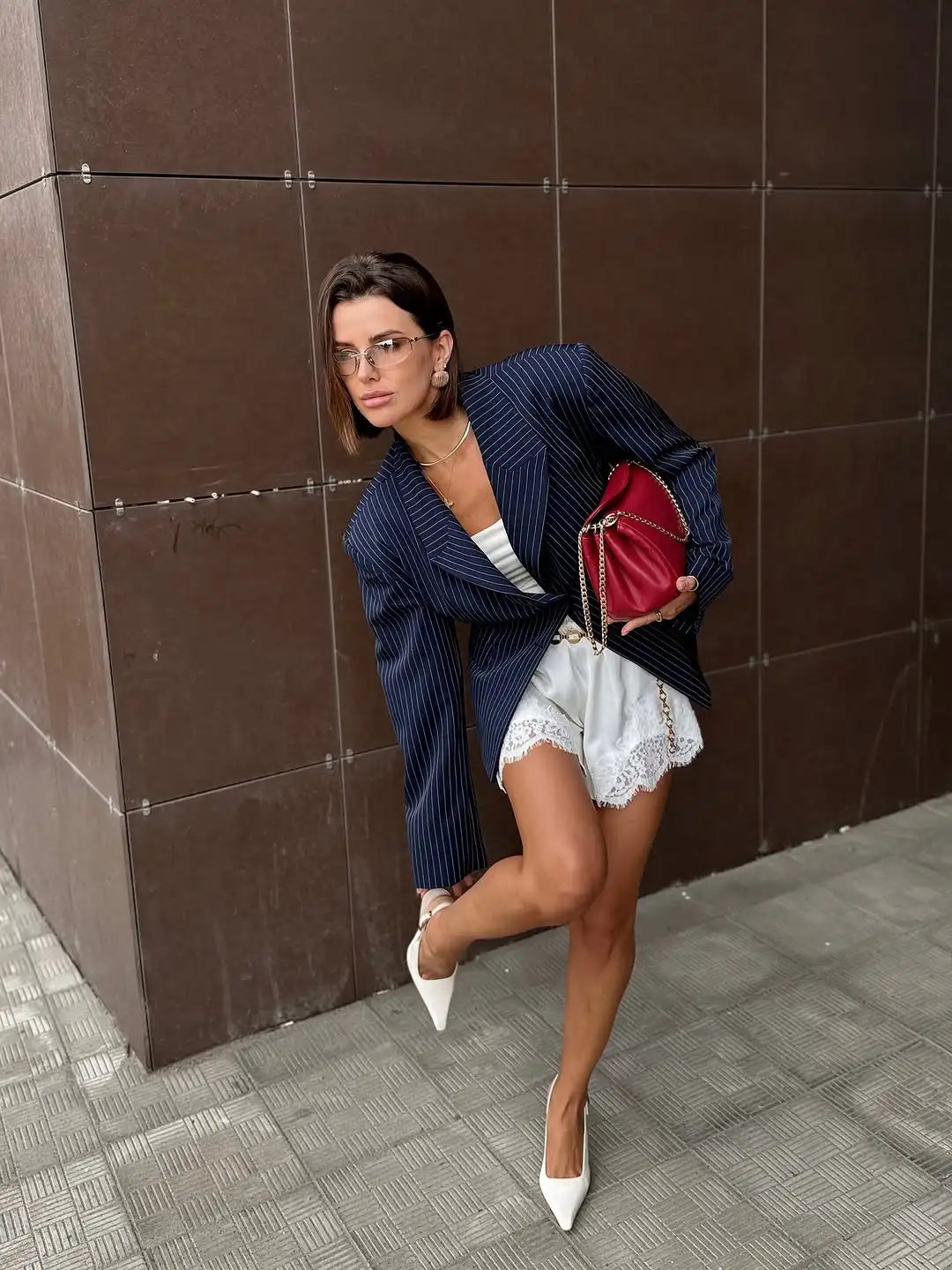 Women Lace Patchwork Satin Shorts Chic Loose Soild Wide Legs Elastic Short 2025 New Y2k Lady All Much Casual Street Outfits