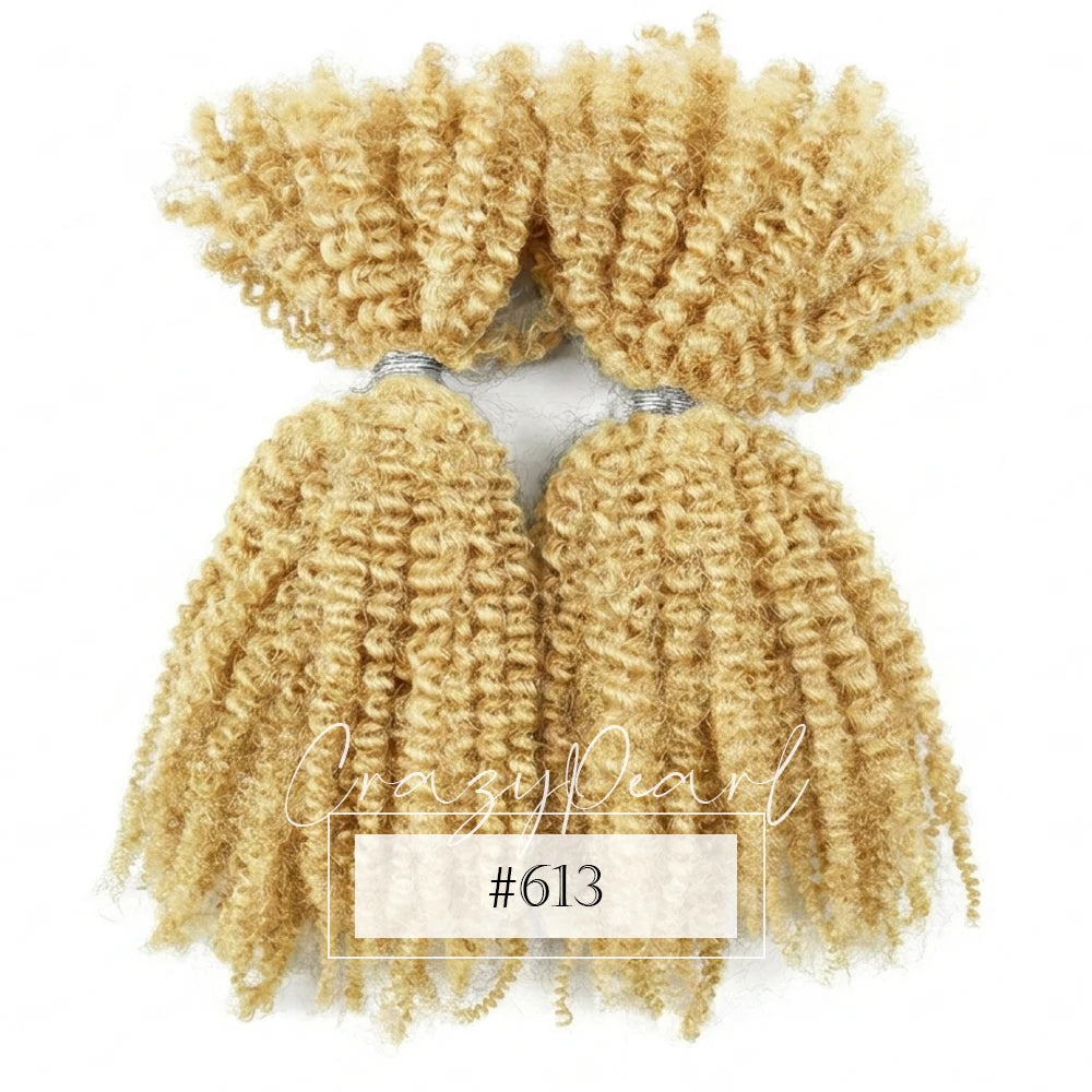 Natural Afro Kinky Curly Human Hair Extensions for Women