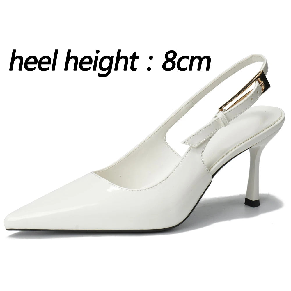 Patent Leather Buckle Strap High Heel Pumps for Women