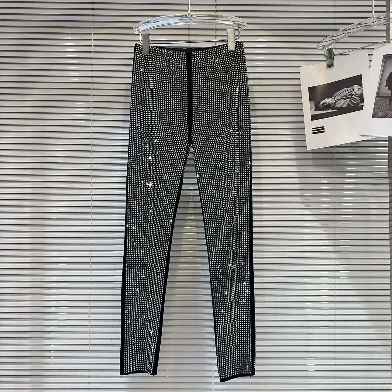 Blingbling Full Diamonds Hot Drilling Slimming Bottom Pants New Spring Autumn Spice Girls Ankle-length Skinny Women Leggings