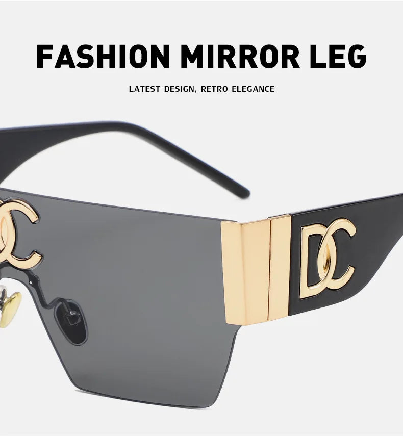 Oversized Shield Sunglasses With UV Protection for Women